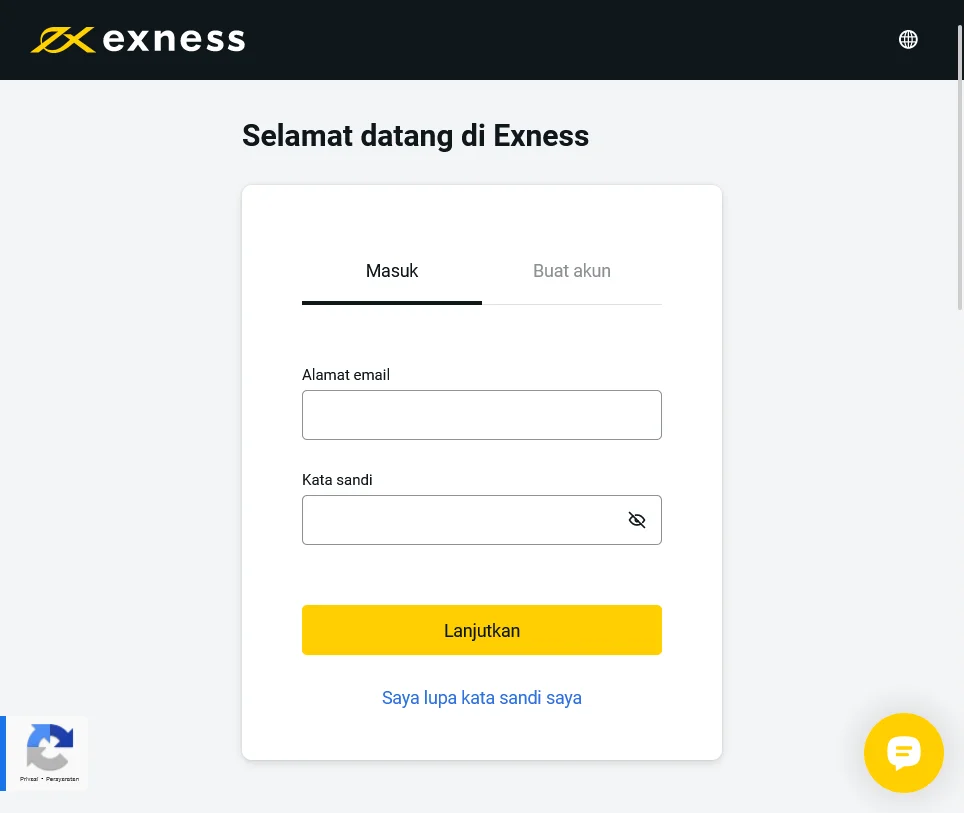 Masuk ke Exness di Indonesia