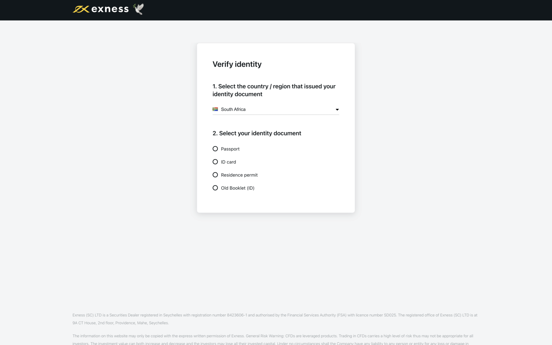 Exness Verification Document Requirements