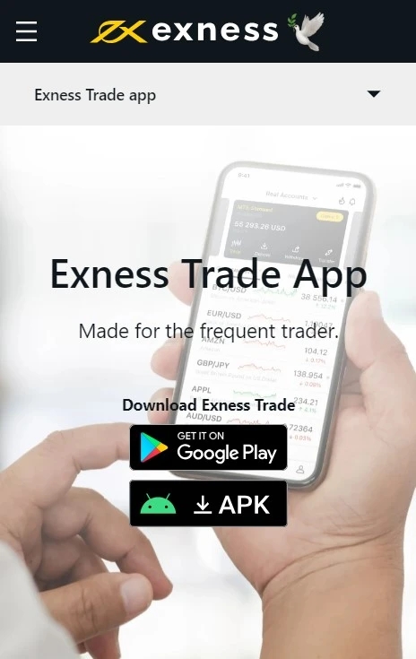 Exness MetaTrader Mobile App.